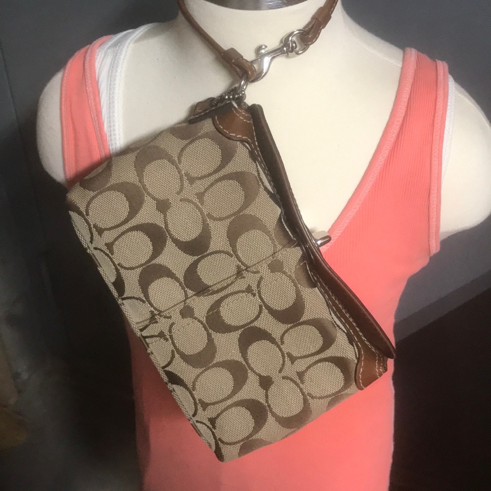 Coach canvas Wristlet